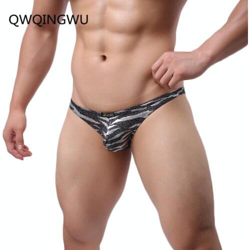 Sexy Leopard Mens Underwear Briefs Gold Silver Male Panties Underpants U Convex Penis Pouch Brand Cueca briefs Underwear