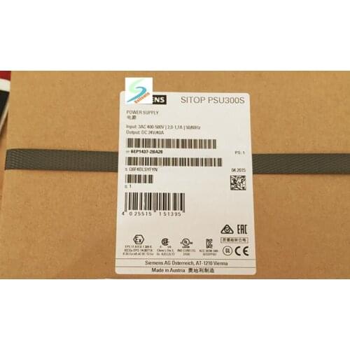 6EP1437-2BA20 ORIGINAL NEW SIMATIC SITOP PSU300S, 6EP 1437-2BA20 40A STABILIZED POWER SUPPLY INPUT: 400-500 V 3AC 6EP14372BA20