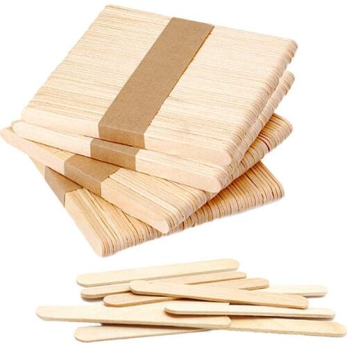 25/50pcs Woodiness Popsicle Sticks Natural Wooden Pop Wood DIY Frozen Stick Confection Ice Cream Sticks Popsicle Accessories