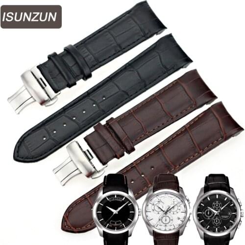 ISUNZUN Mens Watch Bands For Tissot T035 1853 Genuine Leather Watch Strap T035627A Brand Watchbands 22MM Men Watch Band