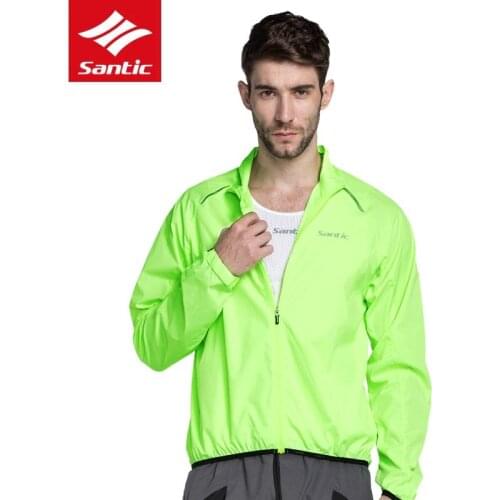 Santic Men Bicycle Cycling Waterproof Jackets UPF30 MTB Road Bike Rain Raincoat Long Sleeve Sun-protective Cycling Clothings