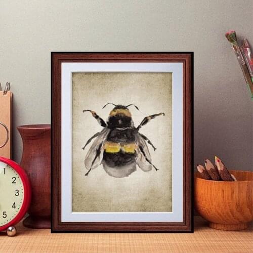 Bumble Bee Wall Art Canvas Painting Posters Prints Insect Nature Farmhouse Entomology Kids Room Decoration Home Decor