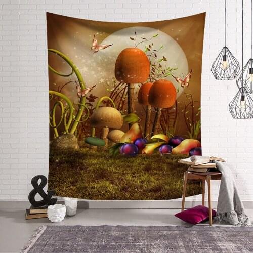Bohemian Mandala Mushroom Tapestry Wall Hanging Sandy Beach Picnic home decoration wall blanket tapestry bedroom wall hanging