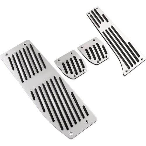 VCiiC Car Accessory Aluminum Footrest Pedal Pad Set For BMW E30 E36 E46 E87 E90 E91 E92 E93 M3 M Tech AT MT Silver Black Color