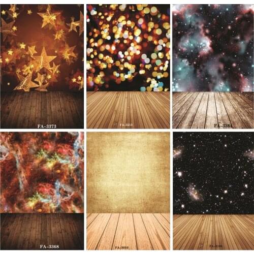 Vinyl Custom Photography Backdrops Prop Space Starry Sky and floor Theme Photography Background FA20419-104
