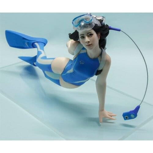 1/10 Scale Model Resin Figure Anime Diving Girl Assembly Models Figure Resin Kit Model Colorless Self-Assembled Toy