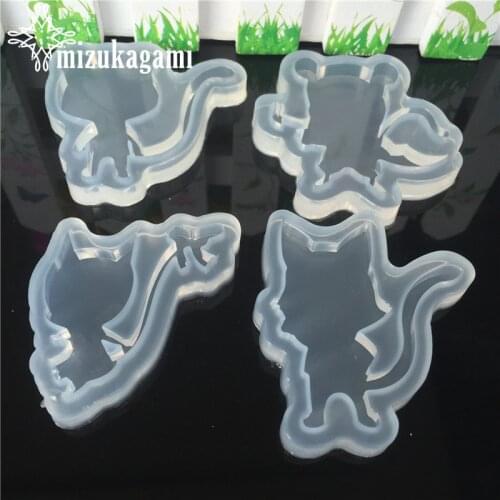 1pcs UV Resin Jewelry Liquid Silicone Mold Cartoon Cat Animal Resin Charms Molds For DIY Intersperse Decorate Making Jewelry