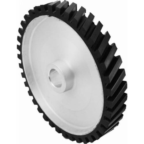 1PCS 200*50mm Serrated Rubber Contact Wheel Belt Sander Polishing Wheel Abrasive Belts Set Machine Accessories