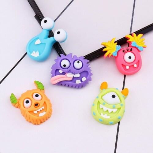 10Pcs Cartoon Halloween Ghost Flatback Resin Cabochon Scrapbooking Fit Hair Bows Clips Embellishments DIY Phone Accessories