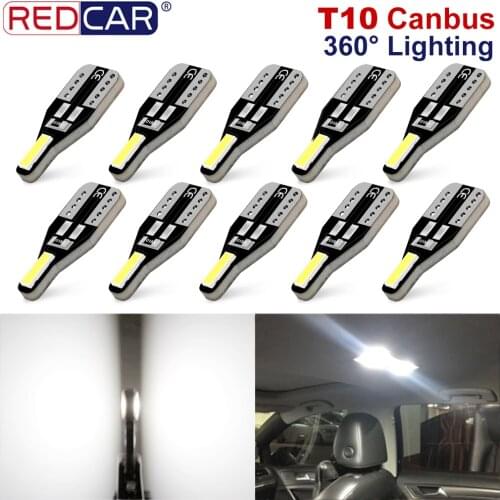 10pcs T10 W5W Led Bulb Canbus Error Free Super Bright 194 168 Car Interior Lights Reading Map Dome Lamp 6000K White Auto Bulb