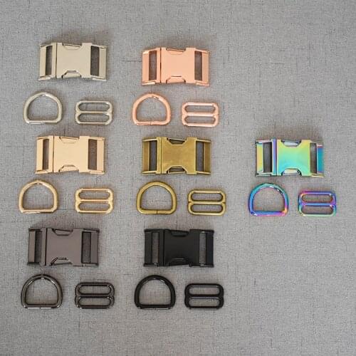 20 set 25mm metal buckle slider adjust buckle D ring/three-piece for pet dog collar necklace handmade accessory