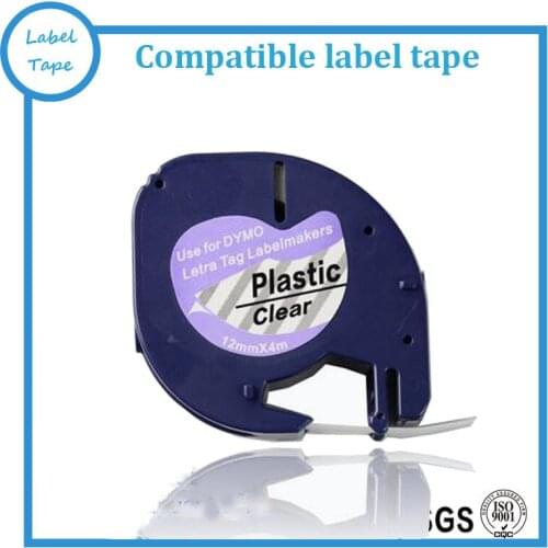 20 x tape cartridge 12267 clear plastic 12mmx4m for DYMO LETRATAG label makers