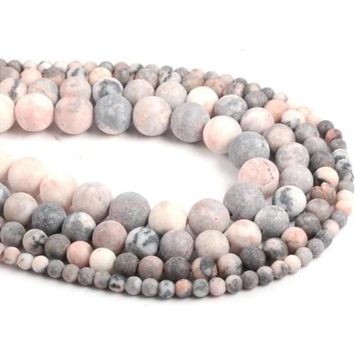 2020 New Lady Frosted Powder Zebra Ball Bead DIY Pendant Making Gift Size 4mm / 6mm / 8mm / 10mm / 12mm