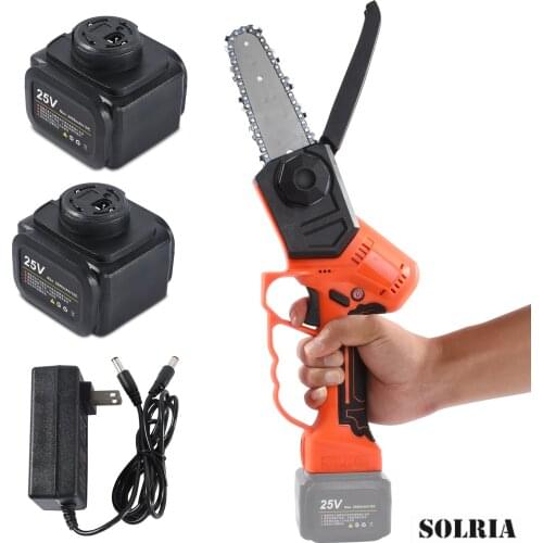 25V Handheld Electric Chain Saw High Power with Battery Logging Saw Small Home Wireless Single Hand Saw Portable Electric Saw