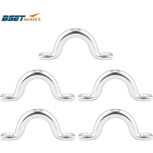 5PCS SS 316 Bimini Boat Top PAD EYE Straps Tie Down Kayak Deck Loops Tie Down Anchor Point footmans loo marine hardware