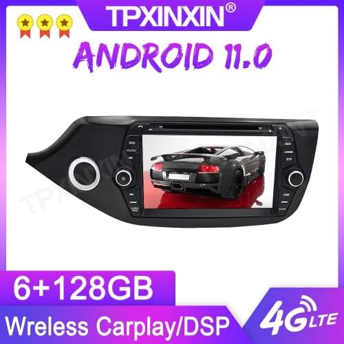Android 11.0 6+128G For KIA CEED 2013-2016 GPS Car Multimedia Player Headunit Audio Radio Navigtion Tape Recorder