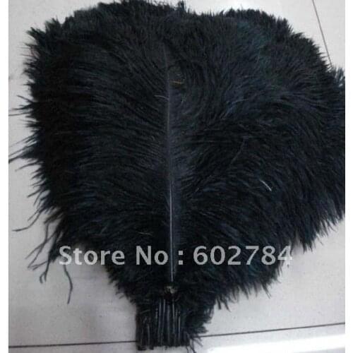 EMS Free Shipping 50pcs/lot 18-20 inches 45-50cm black ostrich feather ostrich plumes ostrich plumage