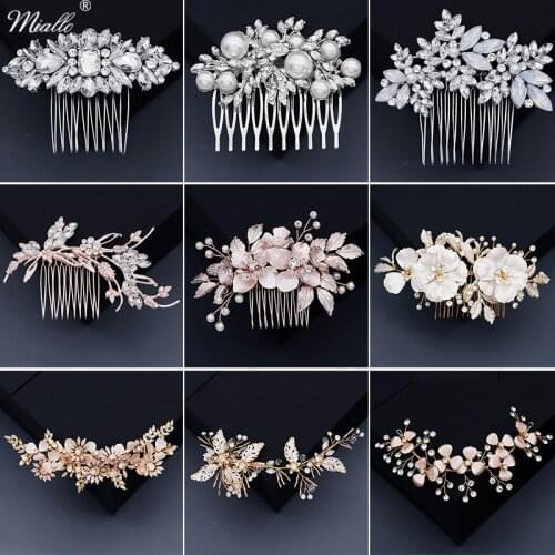 Miallo Fashion Bridal Wedding Hair Accessories Crystal Hair Comb Clips for Women Jewelry Party Silver Color Bride Headpiece Gift