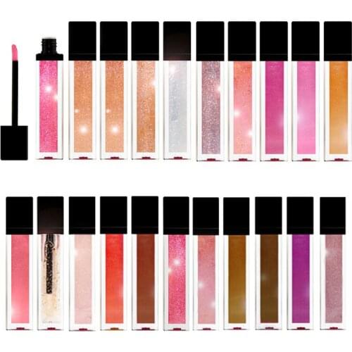 21 Colors Makeup Metal Shimmer Lipgloss Moist Glossy Shiny Long Lasting Cosmetic Liquid Lipstick Wholesale Custom Label