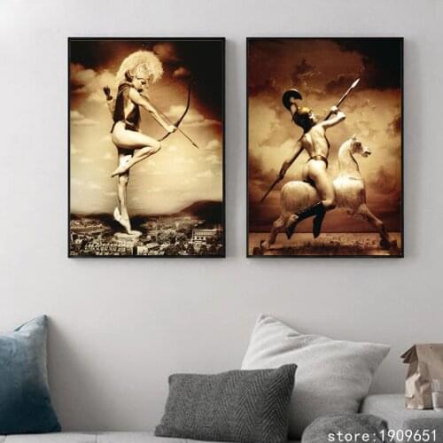 Cotton no frame modern man arrow horse scenery canvas printings oil painting printed on cotton wall art decoration pictures