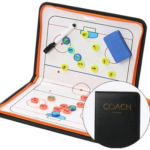 Hockey Clip Zipper Ice Hockey Board Coach Tactical Board Advance Game Referee Training Tactics Magnetic Ball Clipboard Sport