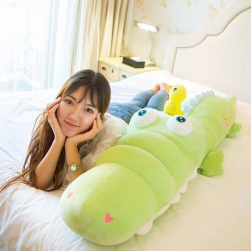 Kawaii Crocodile Plush Toy Big Stuffed Soft Cartoon Alligator Toys Pillow Baby Play Dolls Pillow 47inch 120cm DY50616