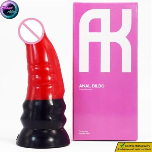 Round Point Horn Silicone Dildo Dragon Penis Women Masturbator Sex Toys for Lesbian Vagina Pussy Gay Men Prostate Anal Expander