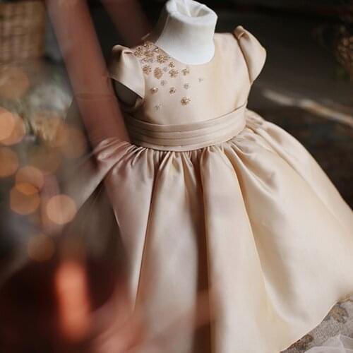 Beads Lace Baby Girl Dress For 1 st Birthday Kids Wedding Party Dress Children Princess Gown For Girls Clothes vestido infantil