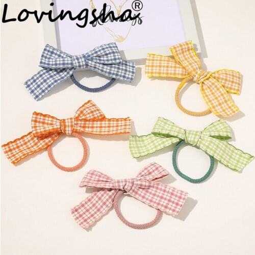 LOVINGSHA Girl Cute Bow Hair Accessories Brand Ladies Hair Tie Brand Scrunchies Ponytail Hair Female Women Holder Rope FC179