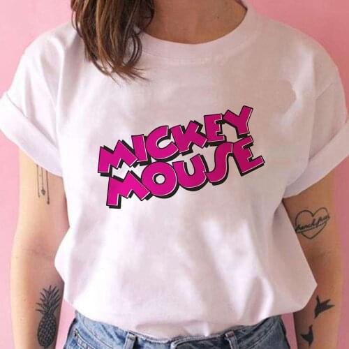 Young Fashion Female Streetwear T Shirt Disney Mickey Mouse Urban Casual Shirt Y2k Tops Punk Harajuku Trend Womens Tee shirt