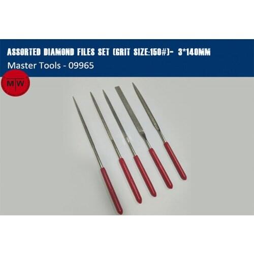 Master Tools Trumpeter 09965 Assorted Diamond Files Set Hobby Craft Model Tool(Grit Size:150#)-φ3*140m 5pcs/set