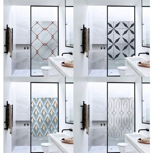Nordic geometric marble Print window film Static glass Door bathroom Frosted Decorative stickers Customed 70x120cm