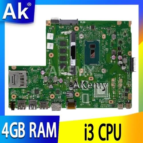 Upgrade!!! with i3 CPU + 4GB RAM Free board For ASUS X540YA laptop motherboard integrated X540YA Main board 100% teste