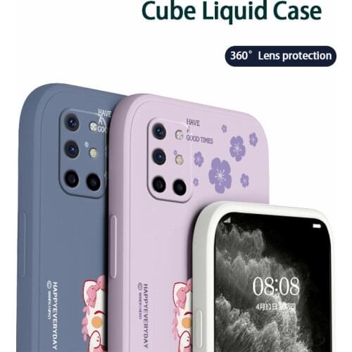 Polite Cat Phone Case For Oneplus 8t 9 9pro 9r pro Liquid Silicone Cover