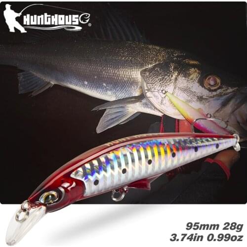 Hunthouse Sinking Fishing Lure 95/120mm 28/41g Artificial Swimbait Leurre Pescar G Control Minnow Jerkbaits lw403 Hard Bait
