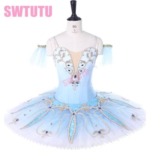Professional ballet stage costume ballet tutu ballerina classical pancake tutu girl women custom made blue ballet tutu BT9262