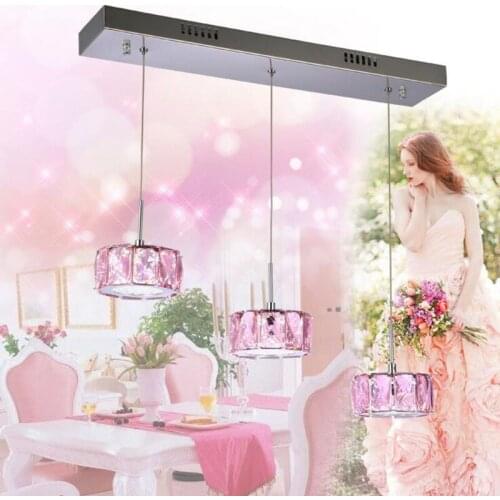 Simple led restaurant light bedroom warm led crystal light personality creative crystal chandeliers LED lighting fixture lamps