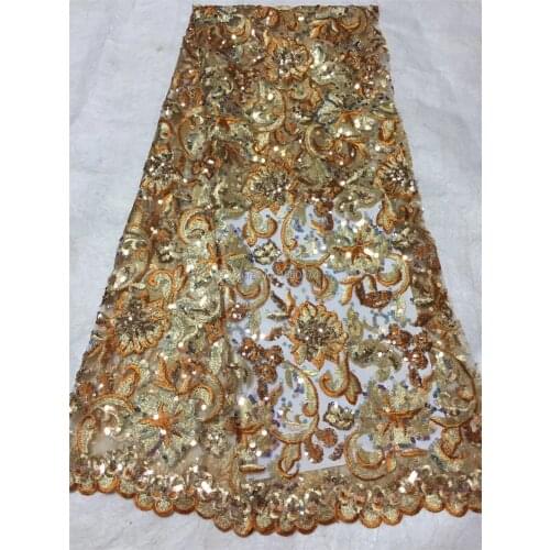 Multicolor Sequins Flower Lace Fabric High Quality African Lace Fabric 2019 Embroidered Tulle Net Lace French Fabric For Wedding