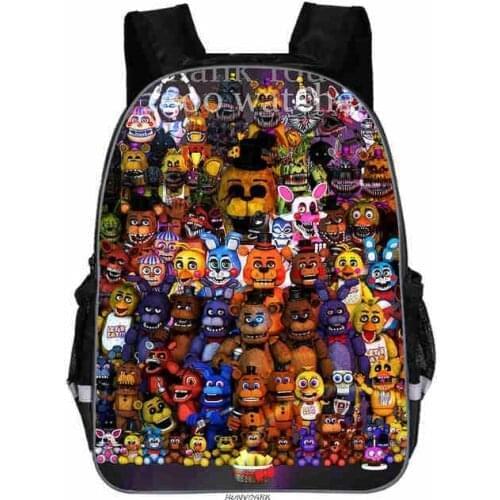 Cartoon Backpack FNAF School Bag for Boys Girls 11-16inch Anime Cartoon Primary Mochilas Children School Backpack