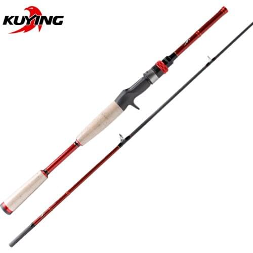 KUYING Freestyle Walker 1.95m Superhard XH Carbon Baitcasting Casting Fishing Lure Rod Cane Pole Stick 1.5 Sections Fast Action