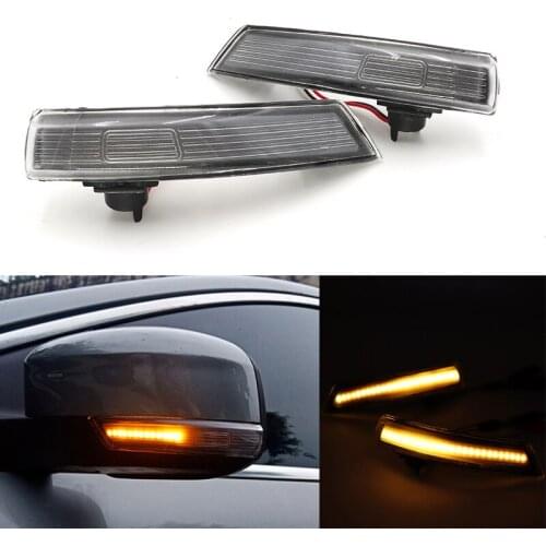 Niscarda 2Pcs Amber Dynamic Flowing LED Rearview Mirror Turn Signal Indicator Blinker Repeater Light For Ford Focus 2 3 Mondeo