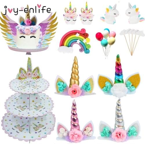 Baby Shower Cake Decorations Unicorn Party Cupcake Topper Wrappers Cupcake Stand Birthday Party Decoration Kids Party Supplies