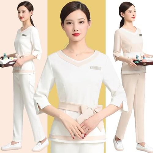 Spa Beauty Salon Womens Working Suit Hotel Reception Uniform Manicurist Hotel Waiters Work Uniform