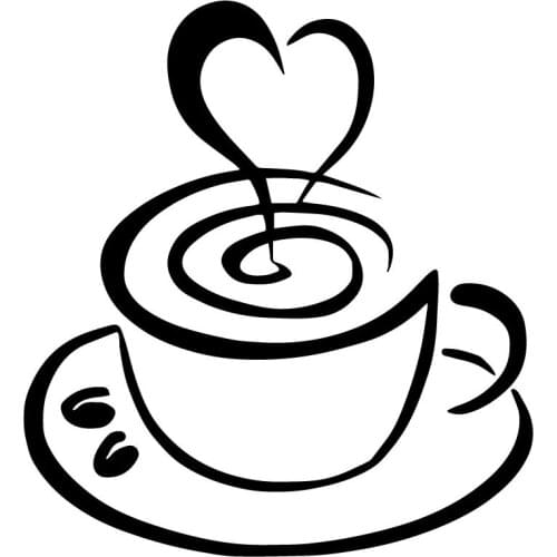 15.3X16.9CM Coffee Cup Love Rear Windshield Decoration Cartoon Car Sticker Accessories