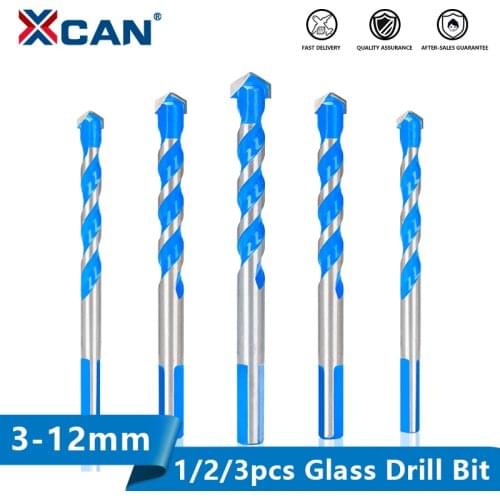 XCAN Glass Drill Bit 3-12mm Triangle Bit for Ceramic Tile Concrete Brick Wood Drilling Power Tool Accessories Drill Bit