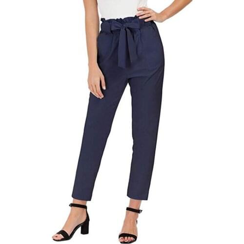Women Formal Tapered Pants with Waistband, Fashion Solid Color High Waist Trousers, S/ M/ L/ XL/ XXL/ XXXL