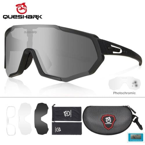 QUESHARK Women Men Photochromic Polarized Cycling Sunglasses Sports MTB Bicycle Eyewear Riding Road Bike Glasses Goggles QE48