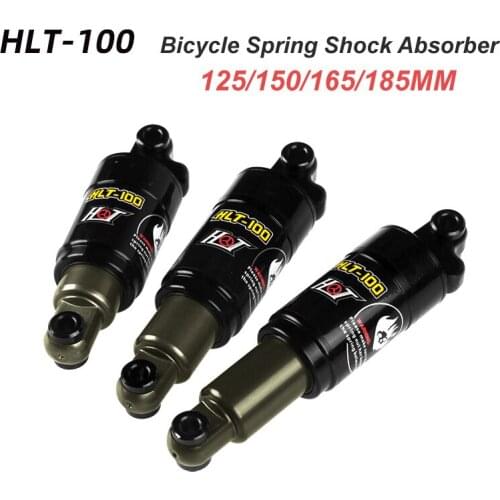 HLT-100 Mountain Bicycle Rear Shocks 125/150/165/185mm 850/1000 lbs Aluminum Alloy Oil Bike Spring Shock for e-bike Snow Bike