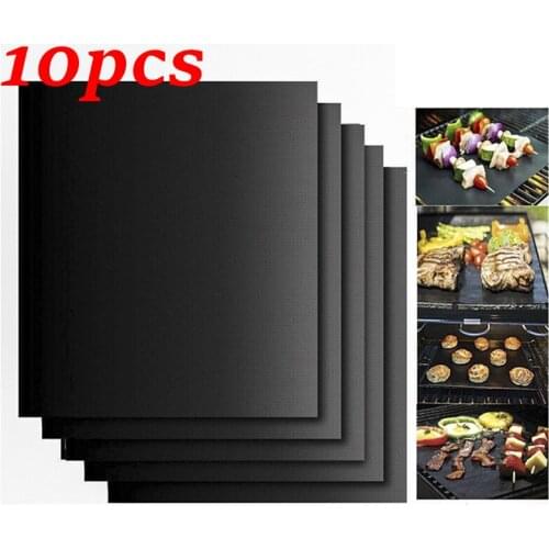BBQ Grill Mat Barbecue Non-Stick Outdoor Baking Non-stick PadReusable Cooking Plate 40x33cm for Party PTFE Grill Mat Accessories