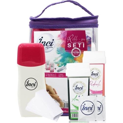 Body Hair Removal Roll-On Depilatory Wax Fast Heater Hair Removal Paper Roll Set With Two Cartridge And Bag (EU Plug)